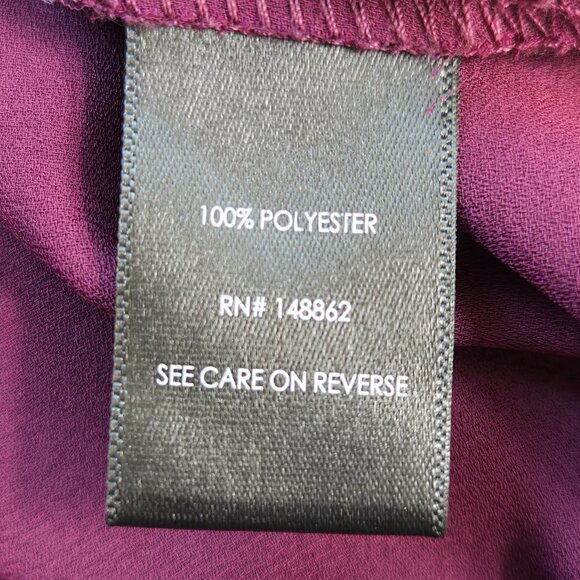 810-2 Torrid Purple/Burgandy Harper ¾ sleeve hi-low Tunic Blouse Size 2 18/20 - Picture 11 of 12